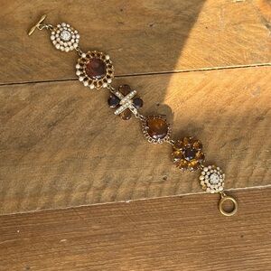 Elegant Gold and Brown Women's Bracelet